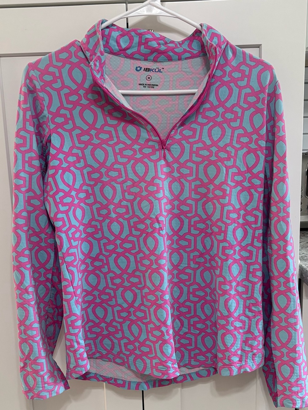 IBKUL Women’s Ling Sleeve 1/4 Zip Golf Shirt Size Medium